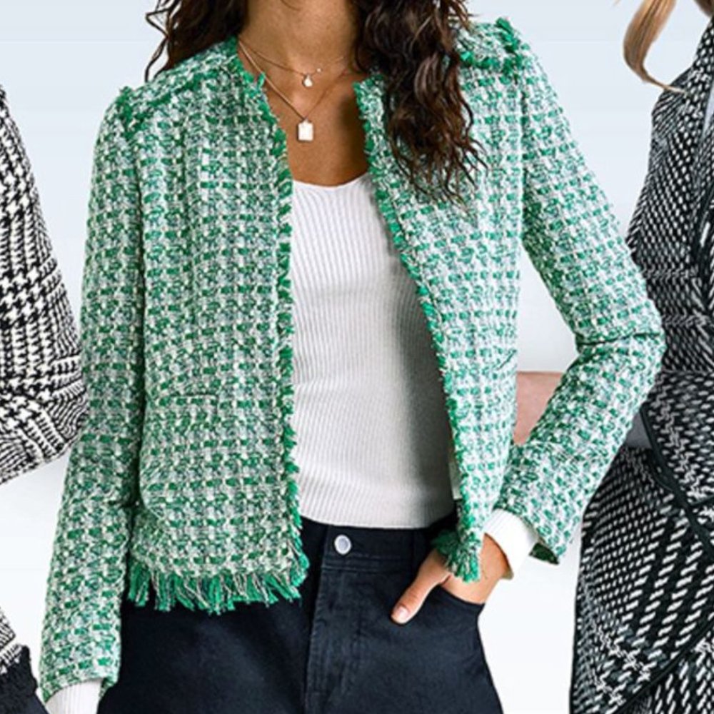 Mango Green Tweed Blazer - image 6